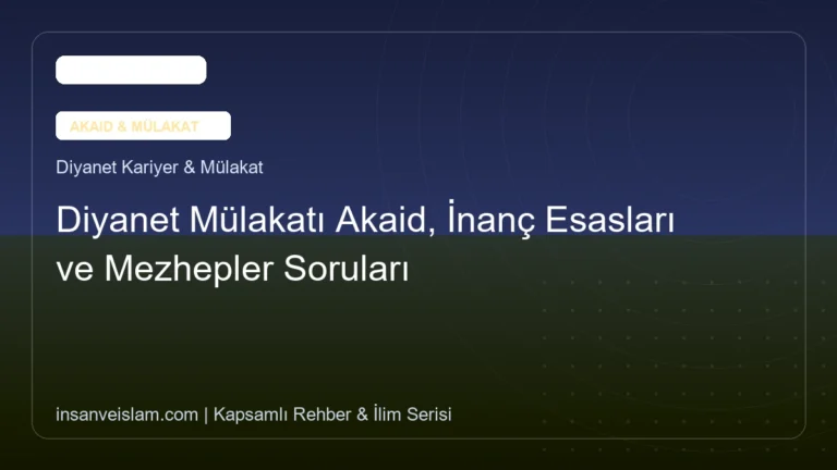 Diyanet Mülakatı Akaid, İnanç Esasları ve Mezhepler Soruları